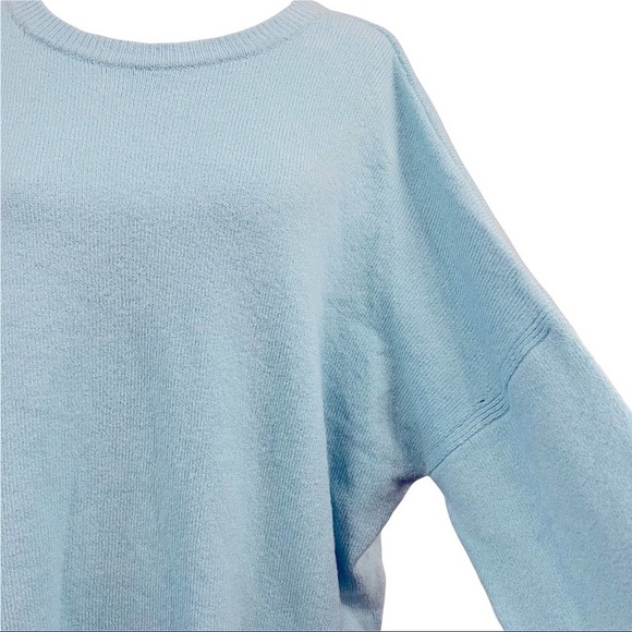 Treasure Bond Women Sweater L Blue Pullover Long Sleeve Crew Neck Vented Sides - Picture 4 of 9